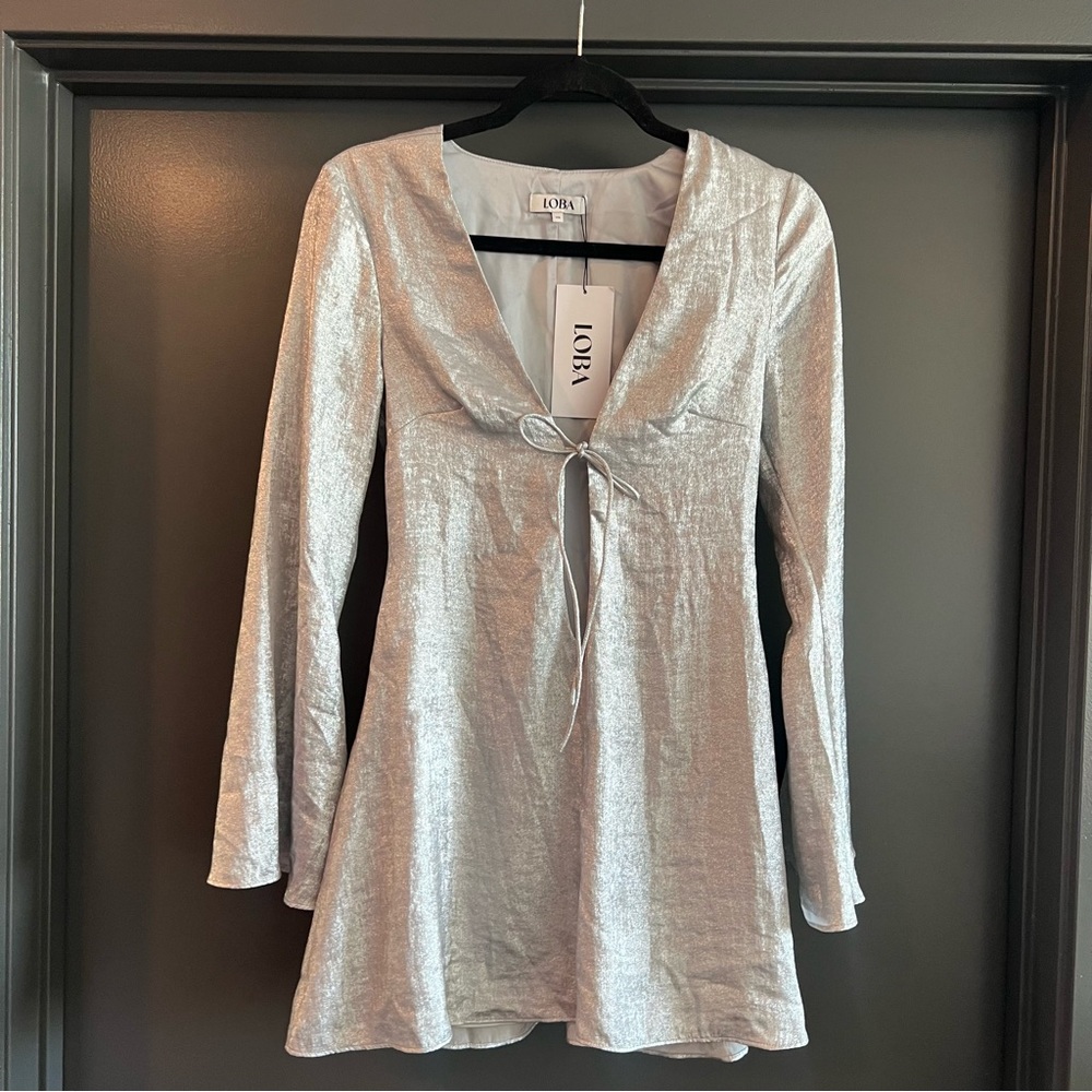 LOBA Lizzie Mini Dress in Silver Size XS NEW! New with tags! - Picture 4 of 9